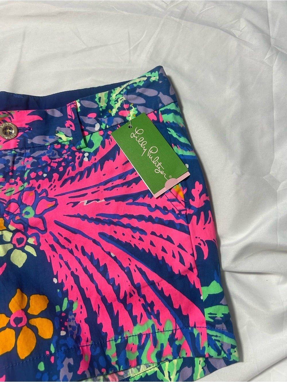 Lilly Pulitzer NWT 00 Callahan Indigo All A Glow Shorts 5” Inseam Preppy Beach - Picture 5 of 16